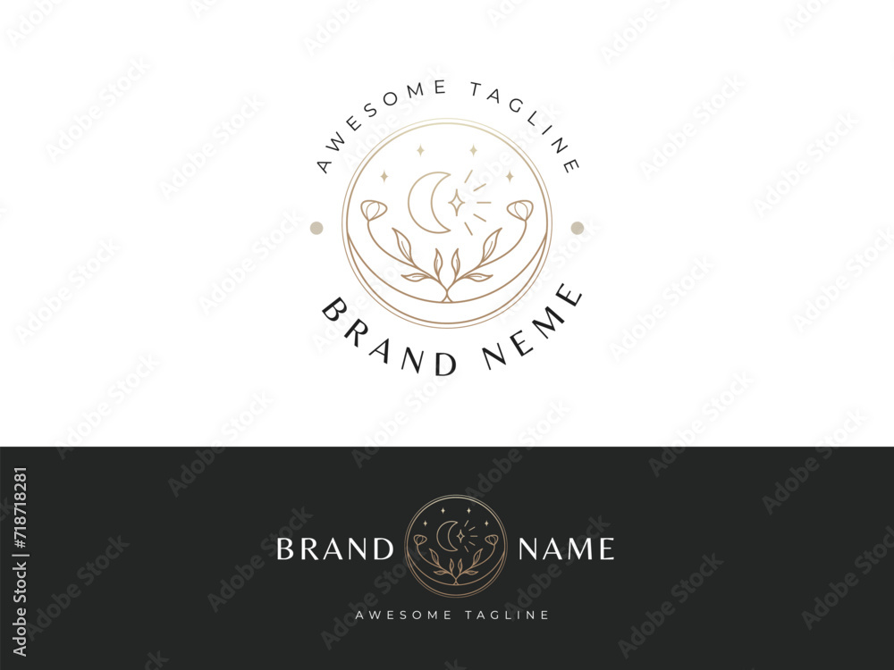 Fototapeta premium Professional chic monoline woman logo design