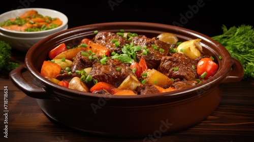Beef stew with vegetables.. Generative AI
