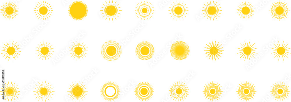 Vector cartoon sun icon. Shining light rays. Summer Isolated vector illustration. Vector cartoon sun icon. Shining light rays. Summer Isolated vector illustration.