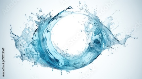 Circular water splash isolated. Generative AI
