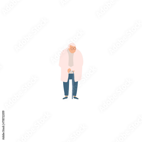 set of poses of people working in cream colored clothes illustration