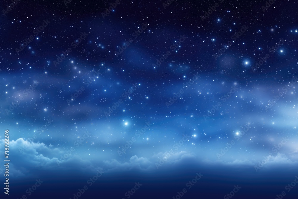 Fototapeta premium Night sky filled with blue stars.