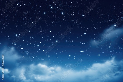 Night sky filled with blue stars.