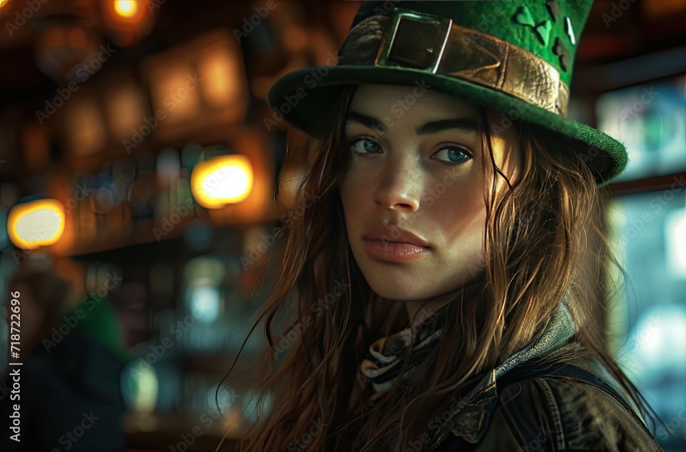 Woman in Festive St. Patrick's Hat Woman in Festive St. Patrick's Hat
