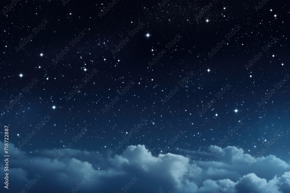 Fototapeta premium Night sky with clouds and stars.