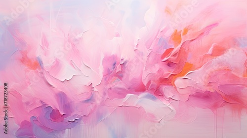 Pink Oil Painting. Generative AI