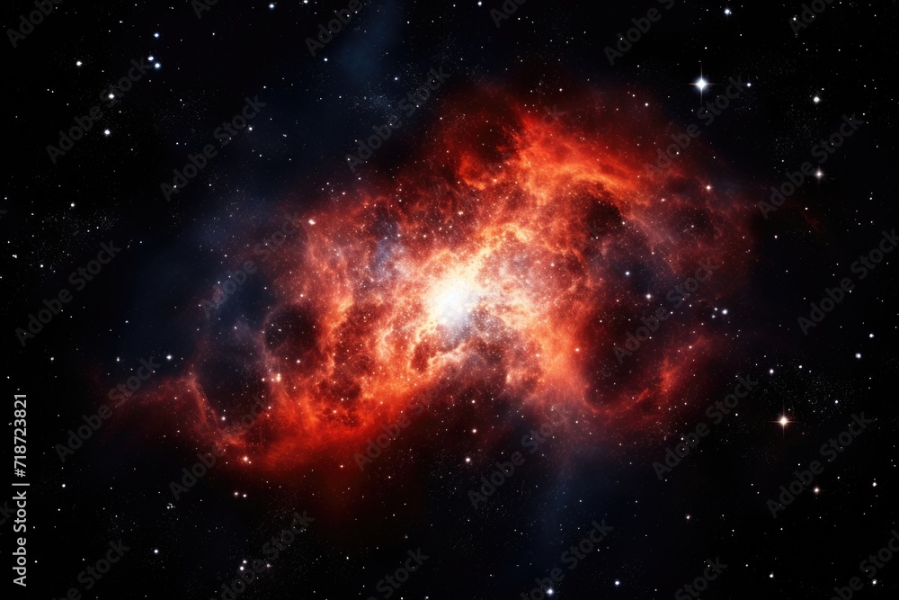 Fototapeta premium Stars, planet, galaxy, free space, bright star nebula, distant galaxy.