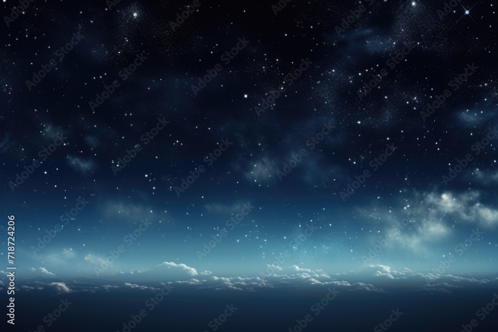 Fototapeta premium Night sky with clouds and stars.