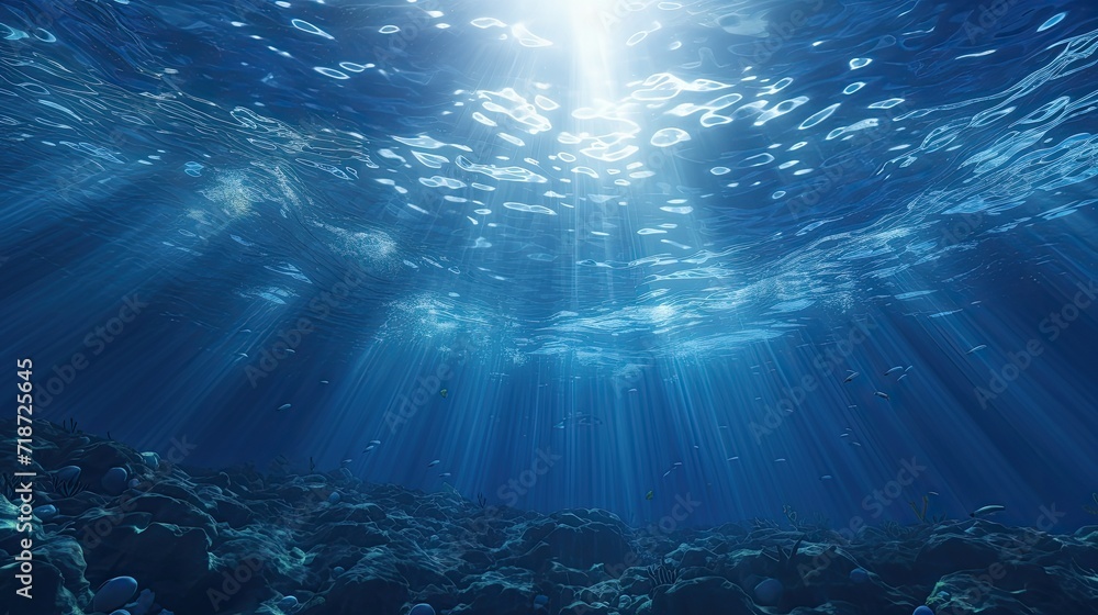 Underwater Ocean Scene. Generative AI