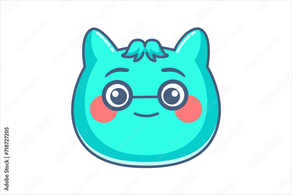 Cute Animal Expression Sticker Design