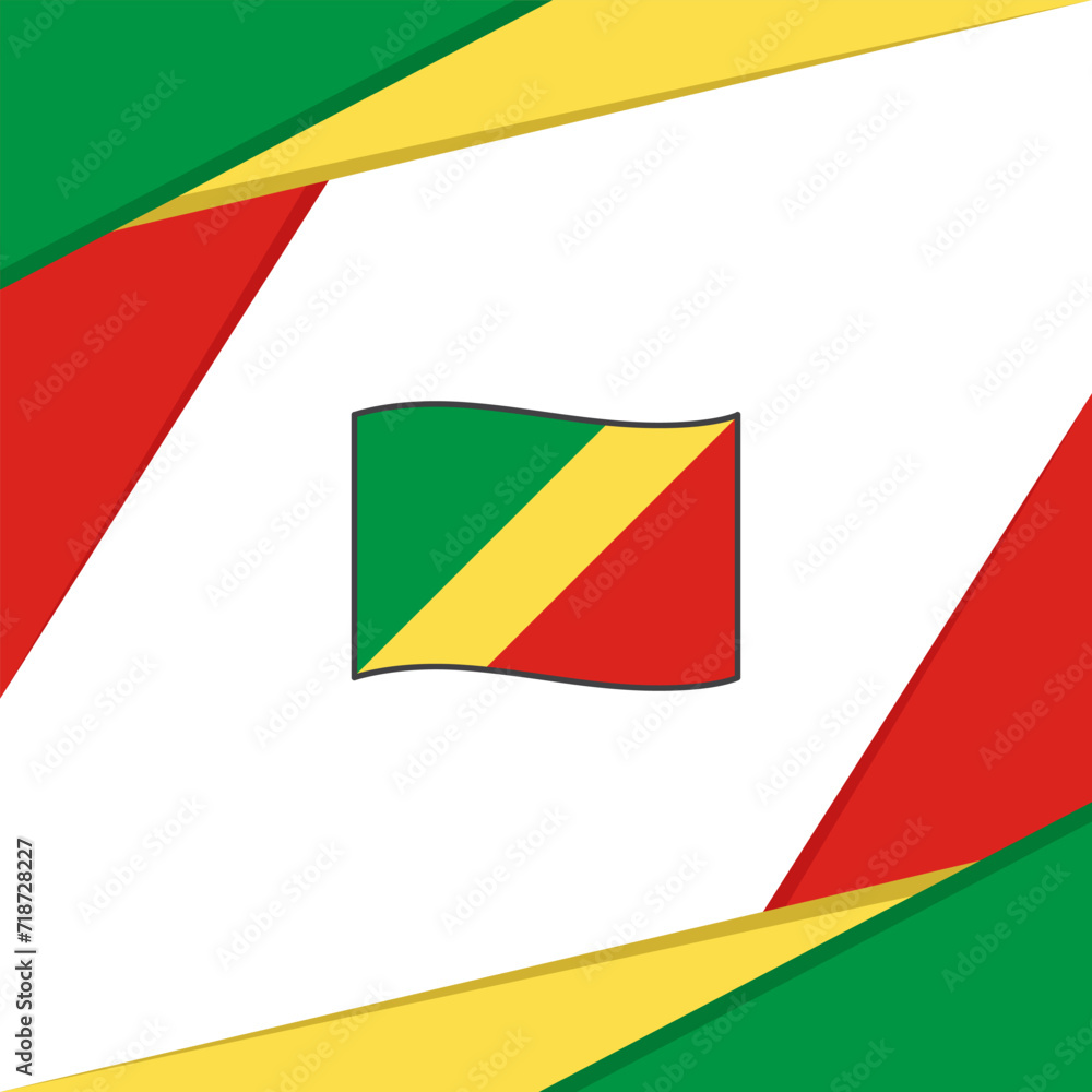 Fototapeta premium Republic Of The Congo Flag Abstract Background Design Template. Republic Of The Congo Independence Day Banner Social Media Post. Republic Of The Congo