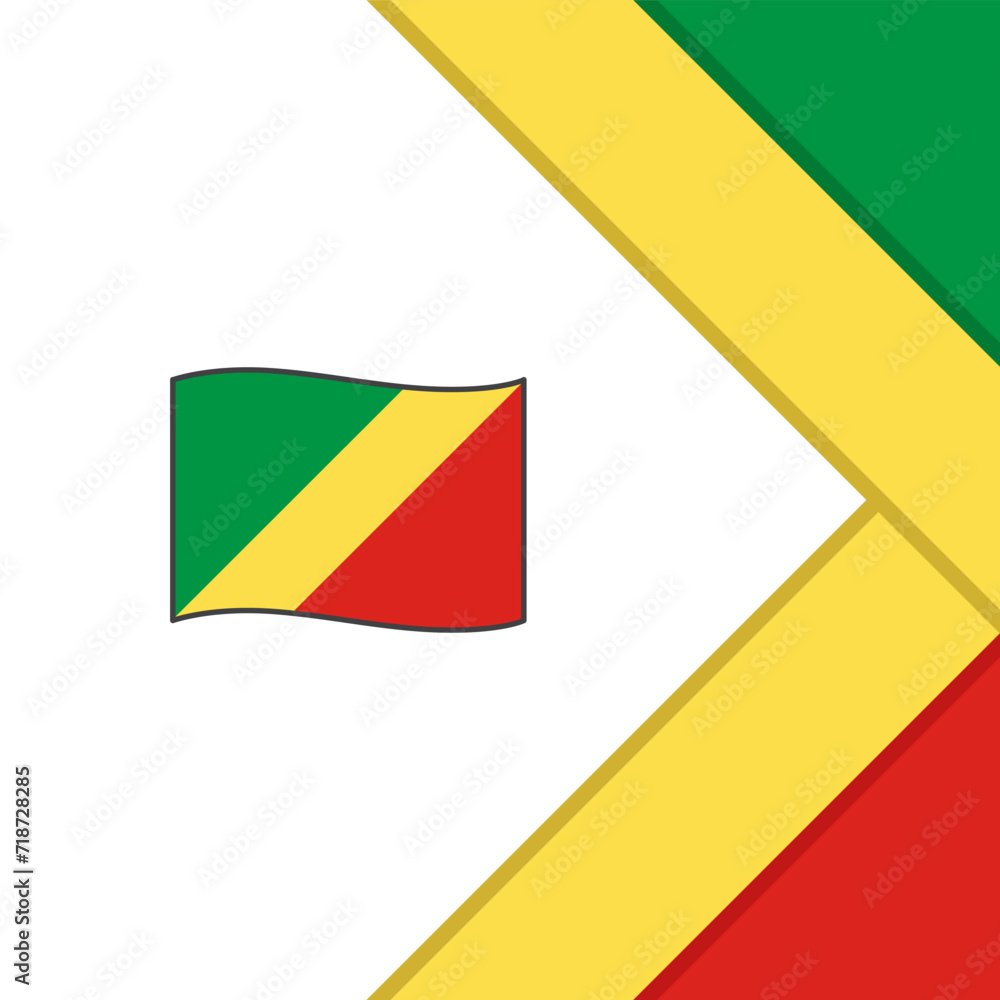 Fototapeta premium Republic Of The Congo Flag Abstract Background Design Template. Republic Of The Congo Independence Day Banner Social Media Post. Republic Of The Congo Cartoon