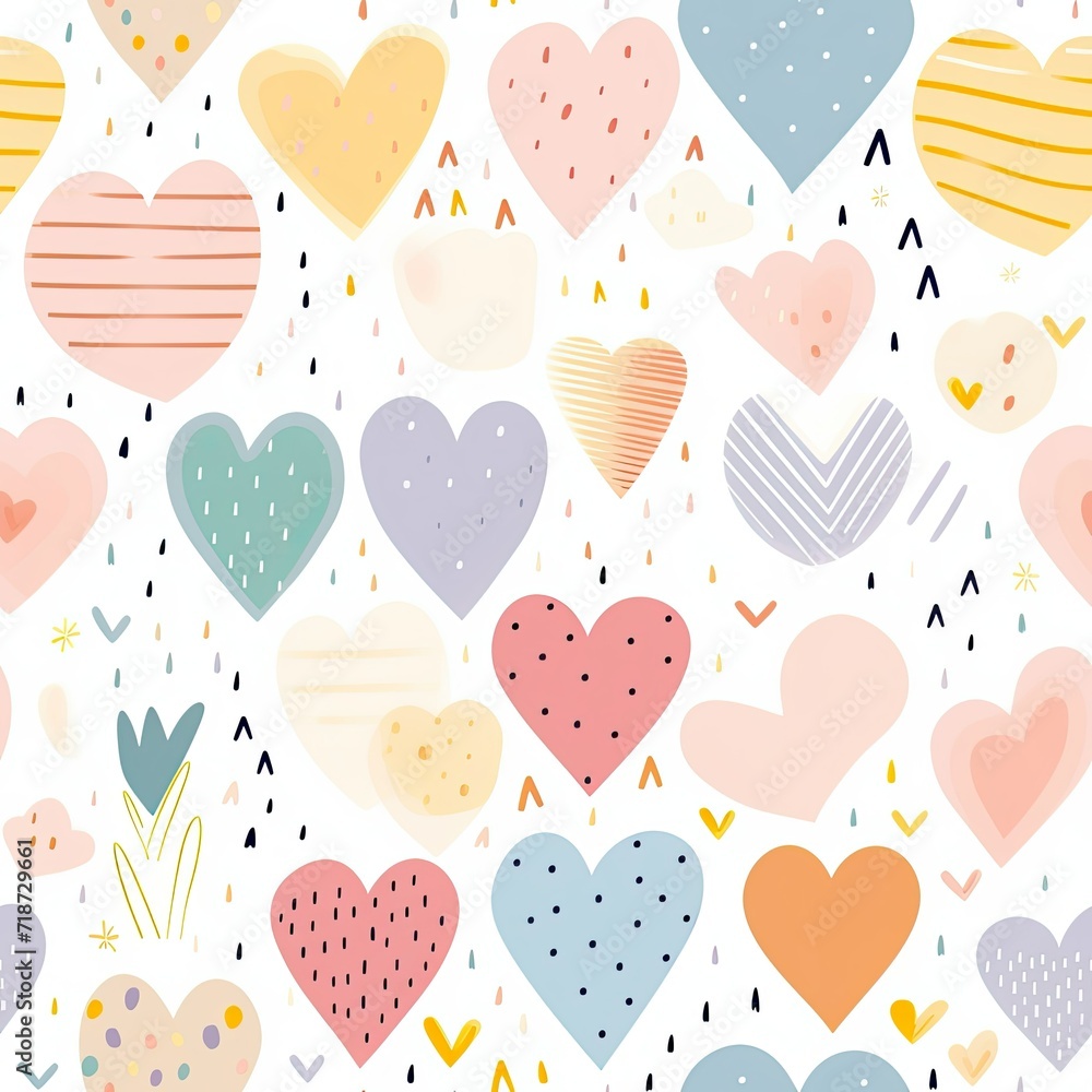 Collection of Hearts on White Background Collection of Hearts on White Background