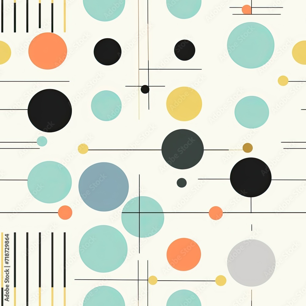 Circular and Linear Pattern on White Background