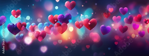 colorful background with vibrant colored hearts
