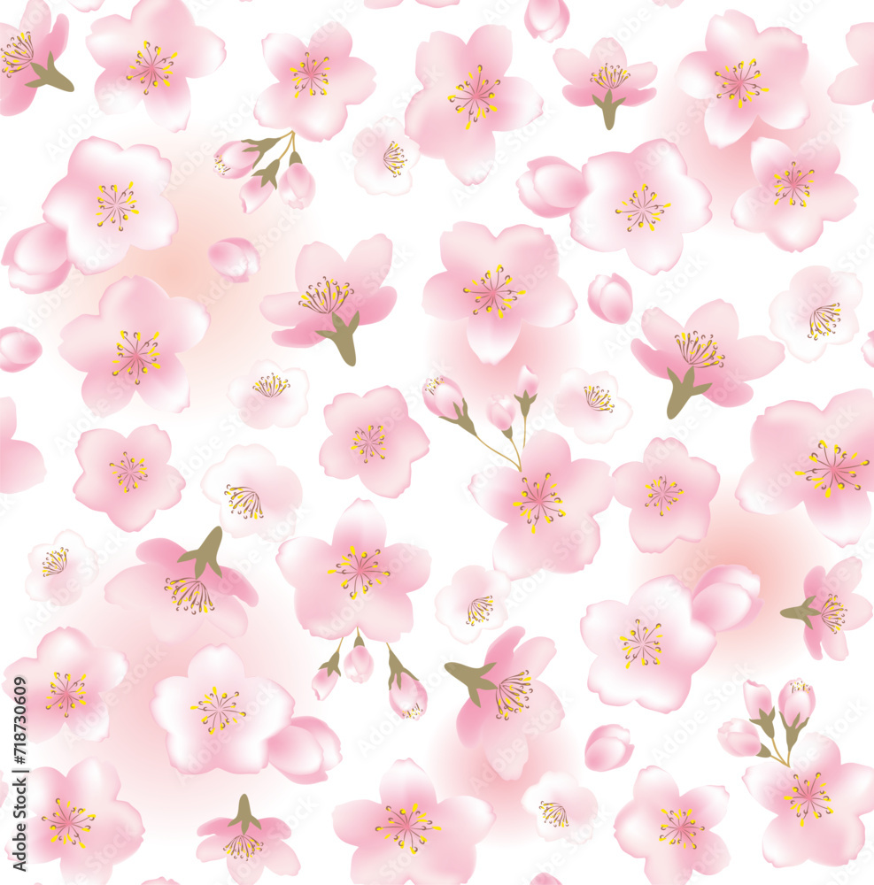 Vector illustration of a seamless pattern of cherry blossom flowers for various events like weddings, anniversaries, birthdays, and parties. Vector illustration of a seamless pattern of cherry blossom flowers for various events like weddings, anniversaries, birthdays, and parties.