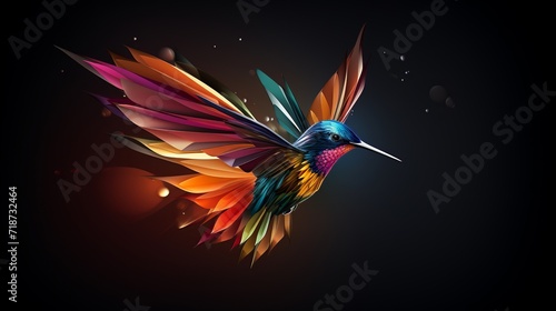elegant beauty flying humming bird photo