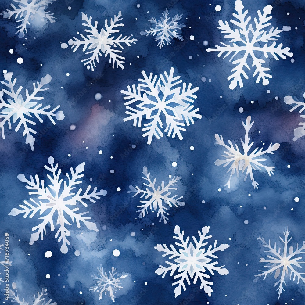Blue Background With White Snowflakes Blue Background With White Snowflakes