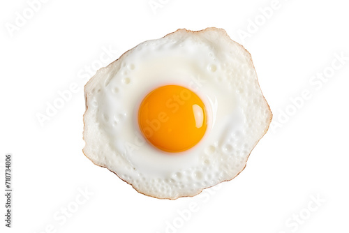 Isolated directly above fright egg, egg white and yolk.