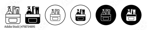 hygiene kit symbol icon sign collection in white and black
