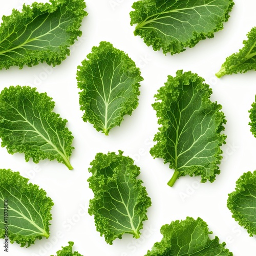 Assorted Fresh Green Leafy Vegetables on White Surface