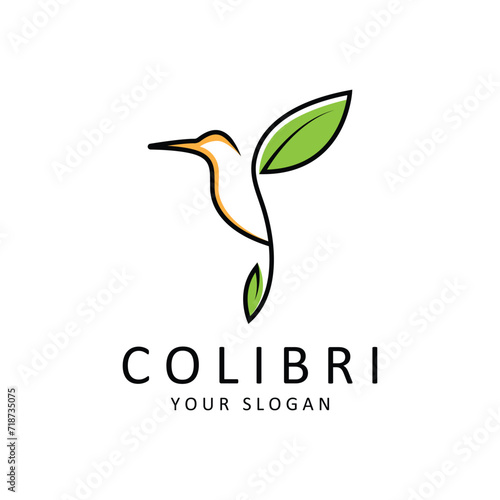 Beautiful Simple Bird Colibri Logo Design Vector. This logo is great for companies or businesses related to animals, and nature photographer