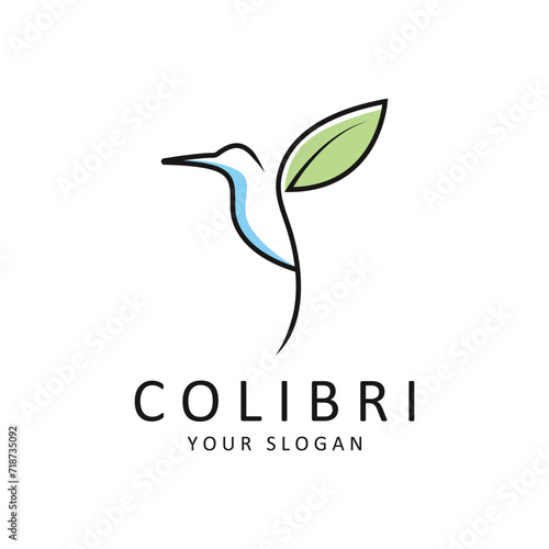 Beautiful Simple Bird Colibri Logo Design Vector. This logo is great for companies or businesses related to animals, and nature photographer
