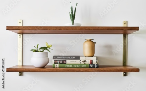 floating wall shelf isolated on a clean white background
