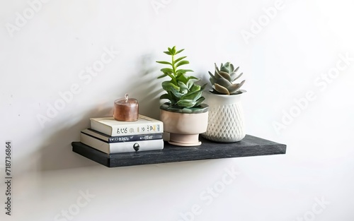 floating wall shelf isolated on a clean white background