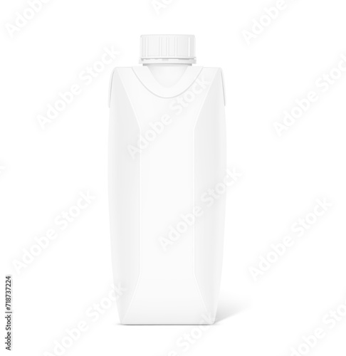 Eight-sided shape bottle with edge cap mockup. Vector illustration isolated on white background. Ready and simple to use for your design. EPS10.	