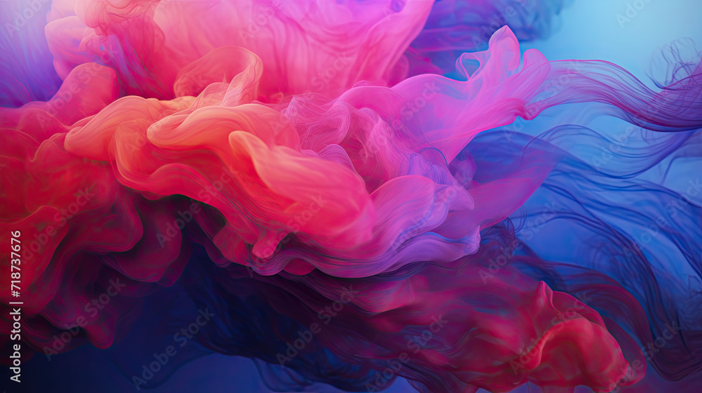 A liquid blend of colorful ink. Create stunning light wave shades in mesmerizing abstract designs.
