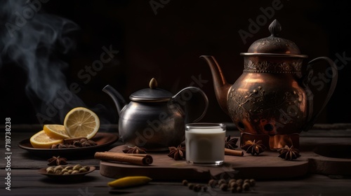 still life with teapot and cup. Generative AI