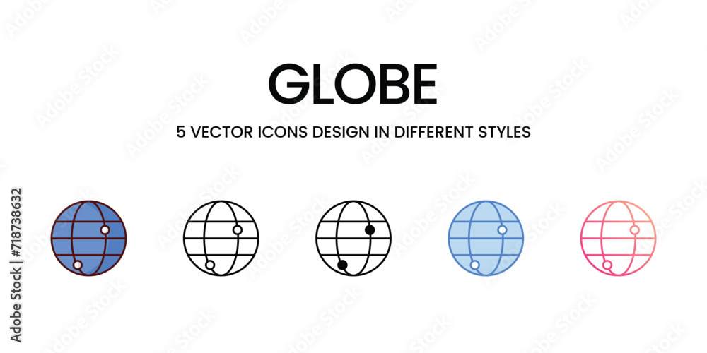 Globe icons set isolated white background vector stock illustration. Globe icons set isolated white background vector stock illustration.