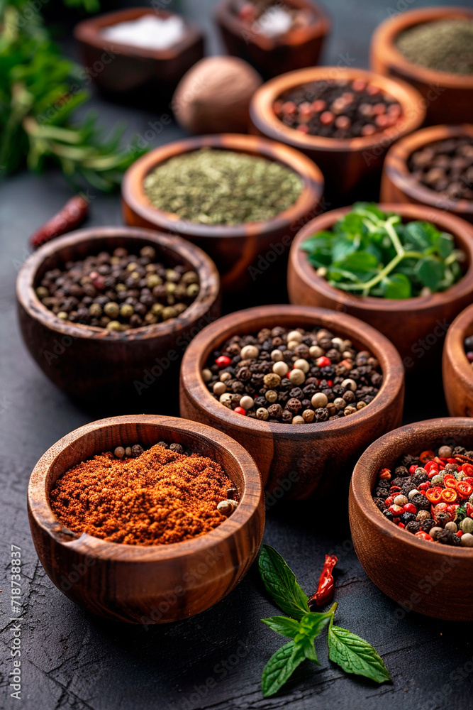 Various Indian spices on the table. Selective focus. Various Indian spices on the table. Selective focus.