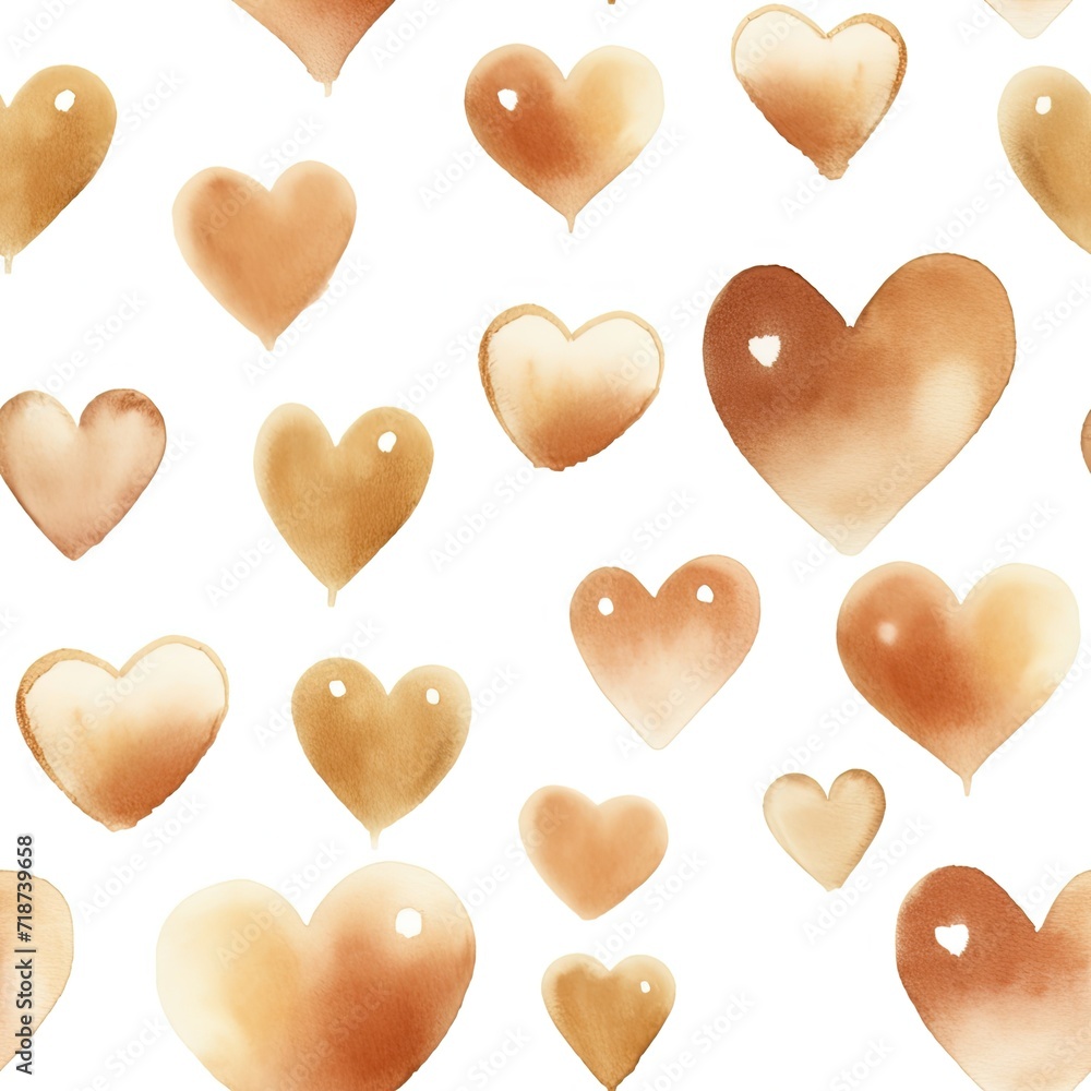 Array of Hearts on White Background - Seamless Pattern for Various Creative Projects