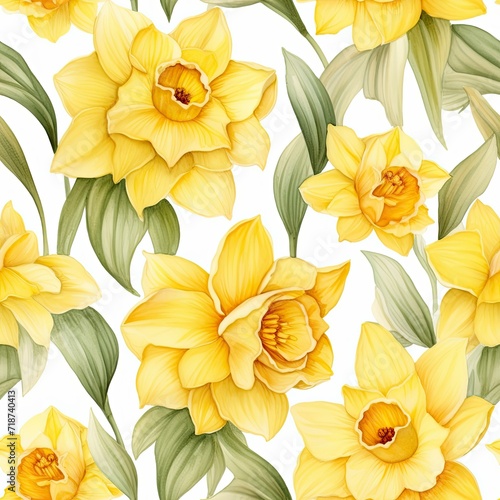 Yellow Flower With Green Leaves on White Background