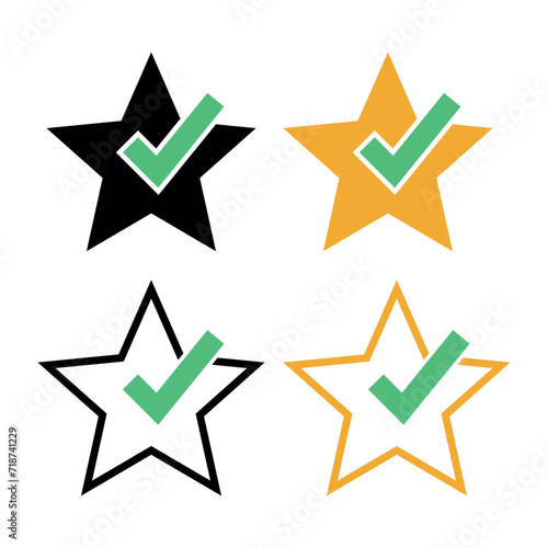 Free vector star with check mark set 