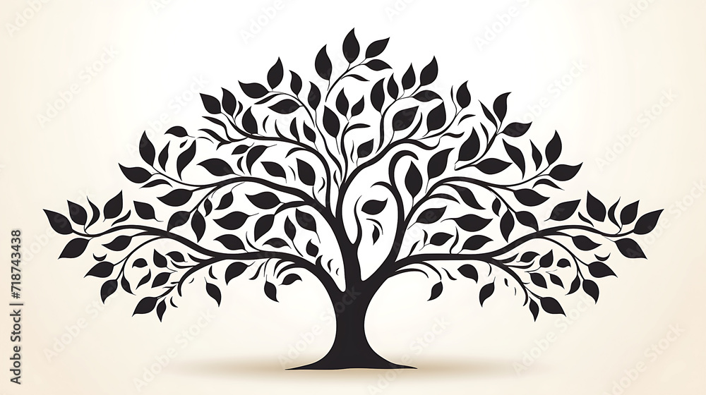 Obraz premium Black tree silhouette isolated, background, black tree clip art