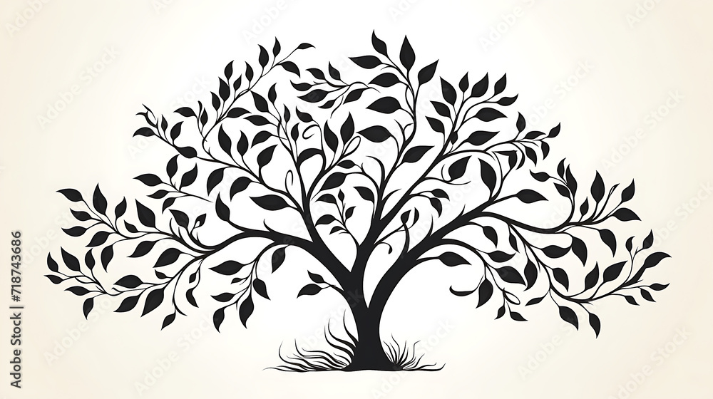 Black tree silhouette isolated, background, black tree clip art Stock ...