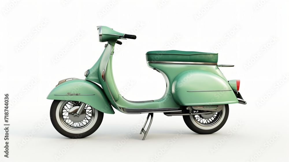 Green vintage scooter