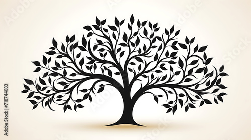 Black tree silhouette isolated, background, black tree clip art