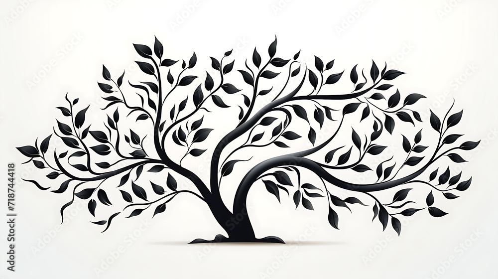 Black tree silhouette isolated, background, black tree clip art Stock ...