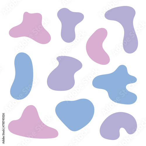 Free vector blobs blue gradient set 