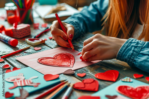 Art of Affection: Crafting a Valentine's Day Card with Love photo