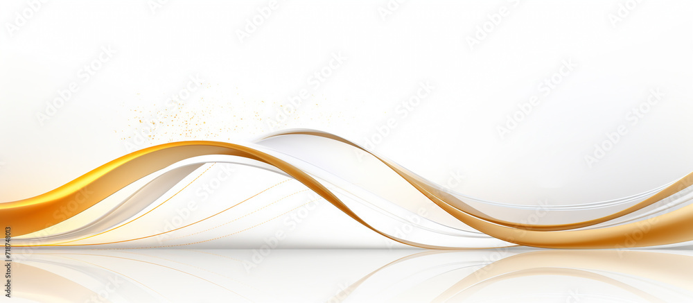 Fototapeta premium Abstract background. Vector illustration for your design. White and gold. Abstract gold wavy background with copy space. Vector illustration for your business design. 