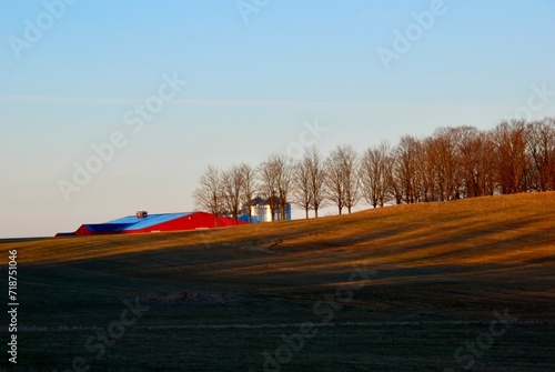 Golden Hour Casting Shadows on the Rolling Hills of Vermont