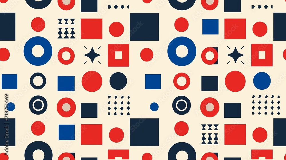 Seamless pattern with primary colored symbols Seamless pattern with primary colored symbols