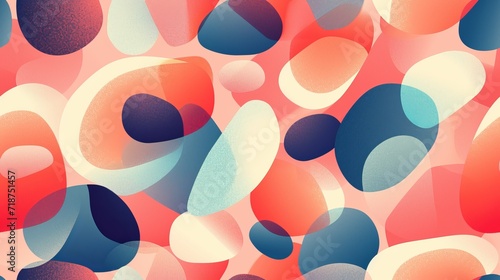 Seamless pattern with colorful pebble shapes photo