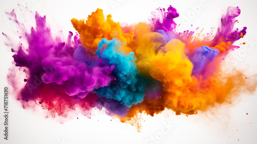 Clouds of color pigments, Holi Fest concept. Generated AI © b_mc Photographer