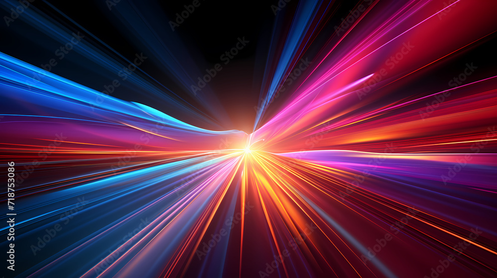 Line glowing motion blur illustration light background, energy neon light, effect bright line glowing motion blur